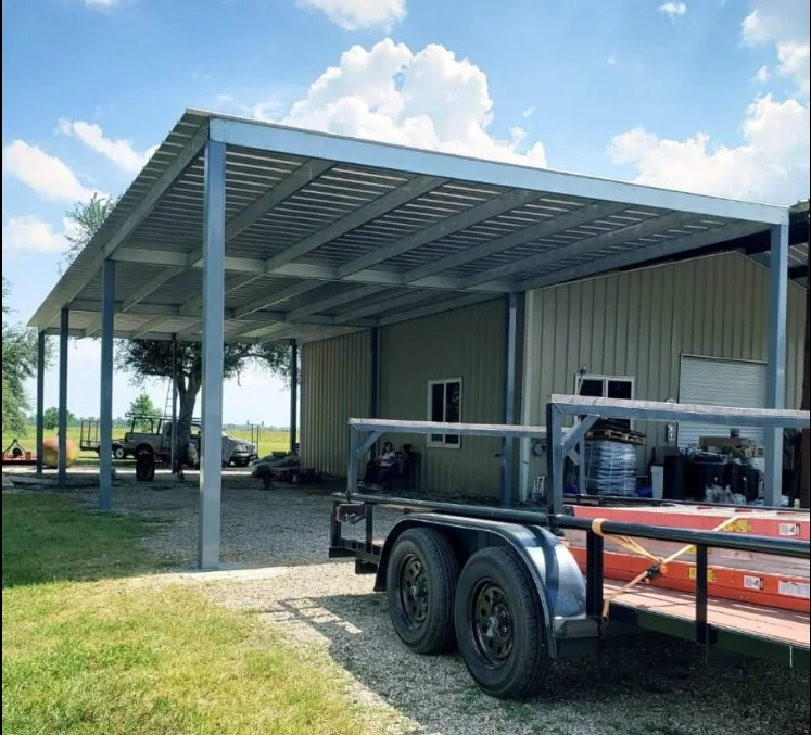 Metal covered structure construction project
