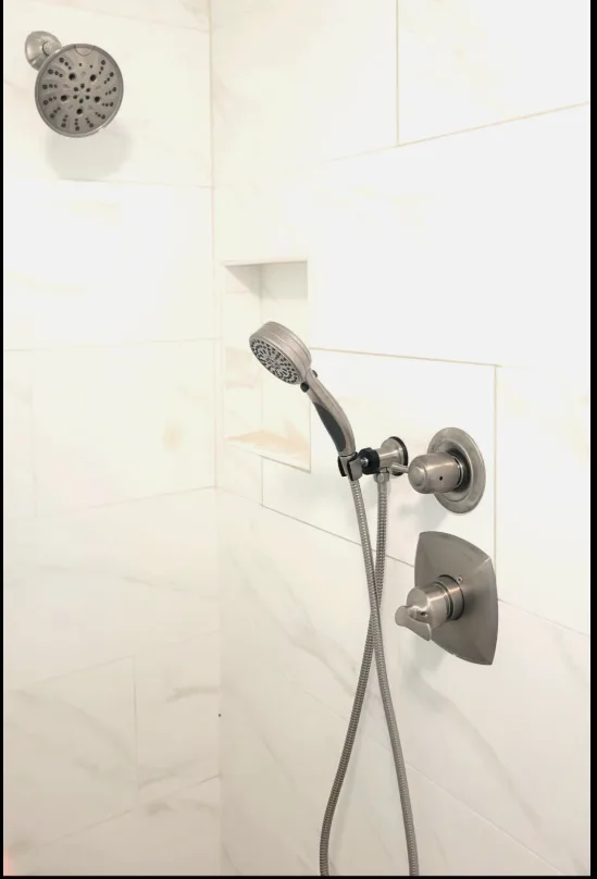 Finished shower tile and bathroom renovation work